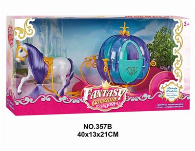 STATIC PONY AND PUMPKIN CART - OBL877818