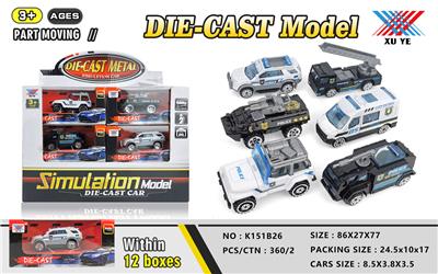 1: 50 ALLOY POLICE CAR TAXIING (12 PIECES) - OBL879394