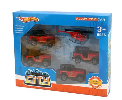 ONE ALLOY AIRCRAFT AND FOUR ALLOY FIRE FIGHTING RETURN TRUCKS - OBL879693