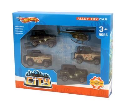 ONE ALLOY AIRCRAFT AND FOUR ALLOY MILITARY RETURN VEHICLES - OBL879694