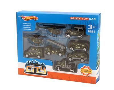 TWO ALLOY AIRPLANES AND SIX ALLOY MILITARY CARS - OBL879707