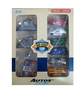 6 ALLOY SIMULATION VEHICLES WITH MOUNTAIN ROAD SIGNS - OBL879736