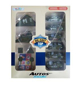 SIX ALLOY SIMULATION MILITARY VEHICLES WITH MOUNTAIN ROAD SIGNS - OBL879739