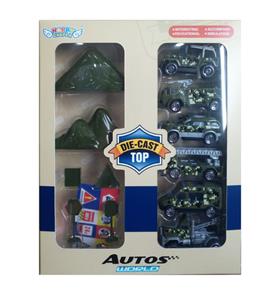 6 ALLOY MILITARY VEHICLES WITH MOUNTAIN ROAD SIGNS - OBL879743