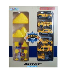 6 ALLOY ENGINEERING VEHICLES WITH MOUNTAIN ROAD SIGNS - OBL879744