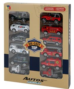 6 ALLOY POLICE CARS WITH 6 ALLOY FIRE ENGINES - OBL879747