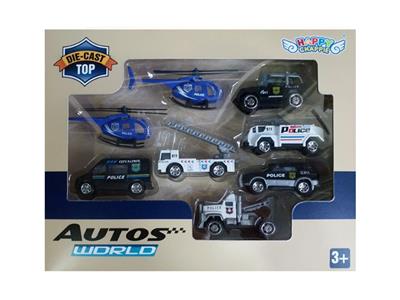 TWO ALLOY AIRPLANES WITH SIX ALLOY POLICE CARS - OBL879759