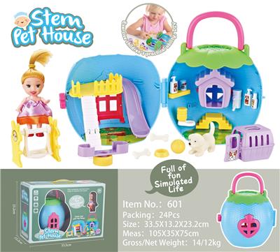DIY SELF-CONTAINED PET HOUSE WITH 3 INCH DOLLS - OBL879774