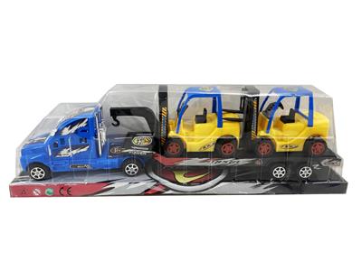 THE INERTIAL CAR TOWS TWO FORKLIFTS - OBL879978