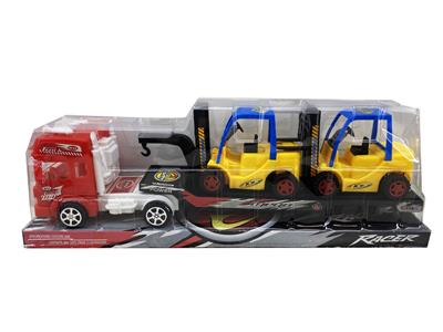 THE INERTIAL CAR TOWS TWO FORKLIFTS - OBL879984