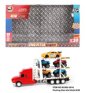 INERTIAL TRACTOR TOWS 4 PICKUP TRUCKS 1 RACING CAR - OBL880467