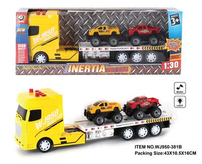 INERTIA CAR WITH LIGHT AND MUSIC TOW 2 PICKUP TRUCKS (INCLUDING ELECTRICITY) - OBL880495