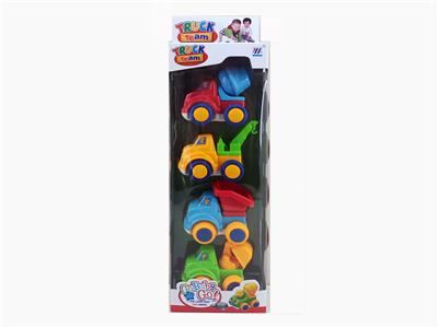 4 IN 1 CARTOON SMILEY FACE PAD PRINTING INERTIAL ENGINEERING VEHICLE - OBL880599