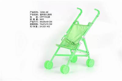 PLASTIC BABY STROLLER GREEN - OBL881026