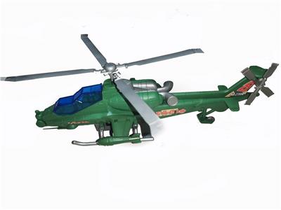 MILITARY GREEN PULL LINE HELICOPTER WITH MISSILE - OBL881310