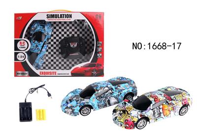 4通涂鸦法拉利遥控车 - OBL881593