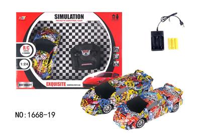 4通涂鸦兰博基尼遥控车 - OBL881597