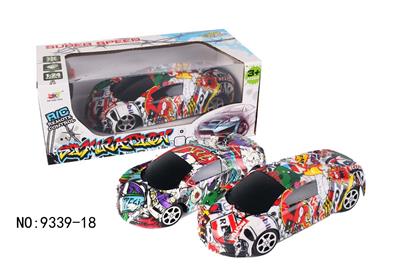 2 PASS REMOTE CONTROL GRAFFITI BUGATTI RACING - OBL881809
