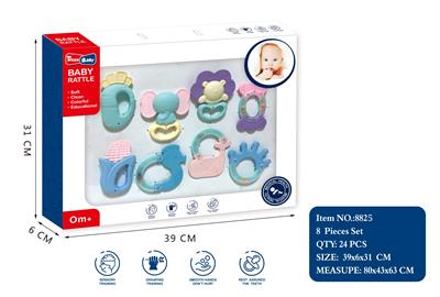 素色婴儿摇铃（8件套） - OBL882019