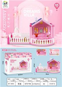 DIY CHILDRENS BUILDING BLOCK VILLA PRINCESS HOUSE TOYS - OBL882084