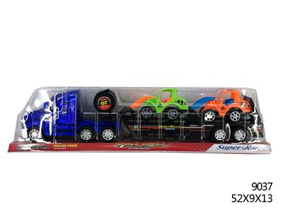 TWO TAXIING ENGINEERING VEHICLES LOADED BY INERTIA TRACTOR - OBL882658