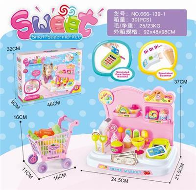 THE CASH REGISTER HAS LIGHT MUSIC AND A SHOPPING CART - OBL883433