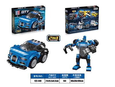 YIZHI CITY BUILDING BLOCK DOUBLE RETURN BUGATTI DRAGON SPORTS CAR - OBL884129