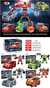 YIZHI CITY RACING BUILDING BLOCK DOUBLE FORCE SPORTS CAR SERIES 4-IN-1 DEFORMATION ROBOT - OBL884137