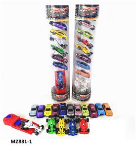 PVC BARRELS 8 ALLOY CARS 10 PIECES OF ACCESSORIES - OBL884631