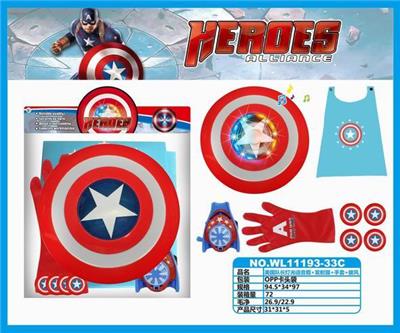 CAPTAIN AMERICA, LIGHT VOICE, SHIELD LAUNCHER, GLOVES, CLOAK. - OBL884925
