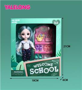6-INCH 13 JOINT 3D EYE FASHION HIGH SCHOOL DOLL - OBL885343
