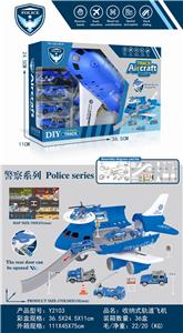 POLICE SERIES RETRACTABLE RAIL AIRCRAFT (3 TAXIING ALLOY CARS AND 1AB AIRCRAFT AND 6 ROADBLOCKS) - OBL885728