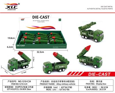 FOUR ALLOY RETURN MILITARY VEHICLES (1 OIL ALLOY FIRE ENGINE (12PCS) - OBL885813