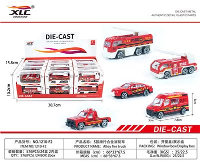 5 SLIDING ALLOY FIRE ENGINES (2 OIL ALLOY FIRE ENGINES (24PCS) - OBL885820