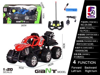 1:20攀岩六轮拖车3.7V锂电+USB线 - OBL886121