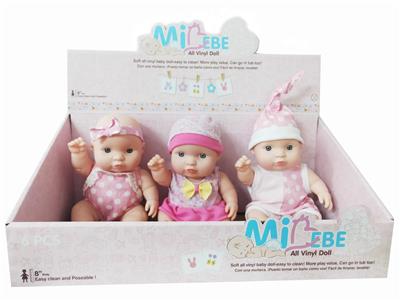 8寸娃娃搪胶6只装(三款混装 常规每款各两只） - OBL886285