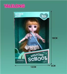 6-INCH 13 JOINT 3D EYE FASHION HIGH SCHOOL DOLL - OBL886562