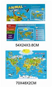 MAP OF THE WORLD ANIMAL WALL CHART - OBL887141