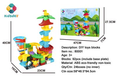 DIY BUILDING BLOCK VARIABLE SLIDE 92PCS (INCLUDING BOTTOM PLATE) - OBL887203