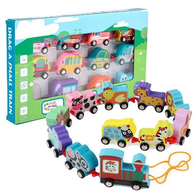 WOODEN CARTOON DRAG TRAIN (FARM ANIMAL) - OBL887589