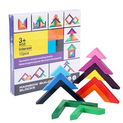 WOODEN FREE COMBINATION RAINBOW BUILDING BLOCK - OBL887607