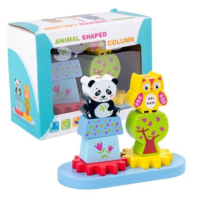 WOODEN ANIMAL TOWER GAME - OBL887619