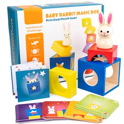 WOODEN BABY RABBIT MAGIC BOX - OBL887625