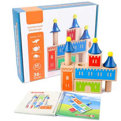 WOODEN CHANGEABLE CASTLE BUILDING BLOCKS - OBL887629