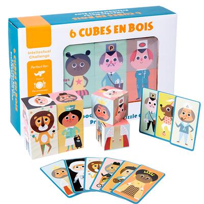 WOODEN CHANGEABLE CHARACTER PUZZLE BUILDING BLOCKS - OBL887631