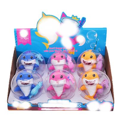 4寸鲨鱼宝宝搪胶玩具带灯光音乐 - OBL888136