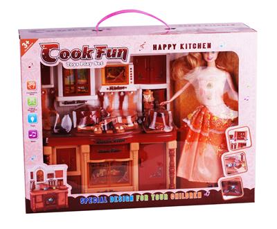 KITCHEN SERIES WITH MATCHING AND BARBIE BROWN LIGHTING SOUND - OBL888249
