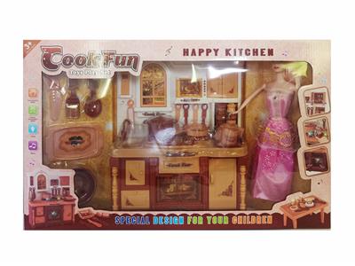 KITCHEN SERIES WITH MATCHING AND BARBIE BROWN LIGHTING SOUND - OBL888250