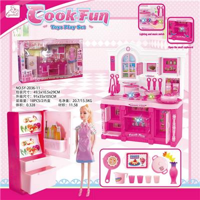 KITCHEN SERIES AND MATCHING AND KITCHEN BARBIE AND REFRIGERATOR BARBIE COLOR LIGHTING SOUND - OBL888252