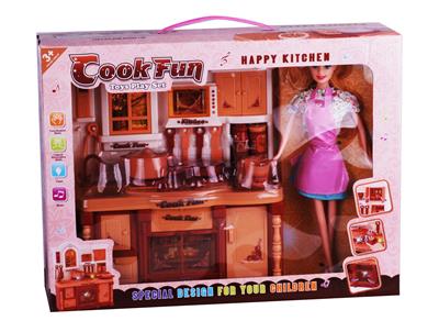 KITCHEN SERIES AND MATCHING AND KITCHEN BARBIE BROWN LIGHT SOUND - OBL888259